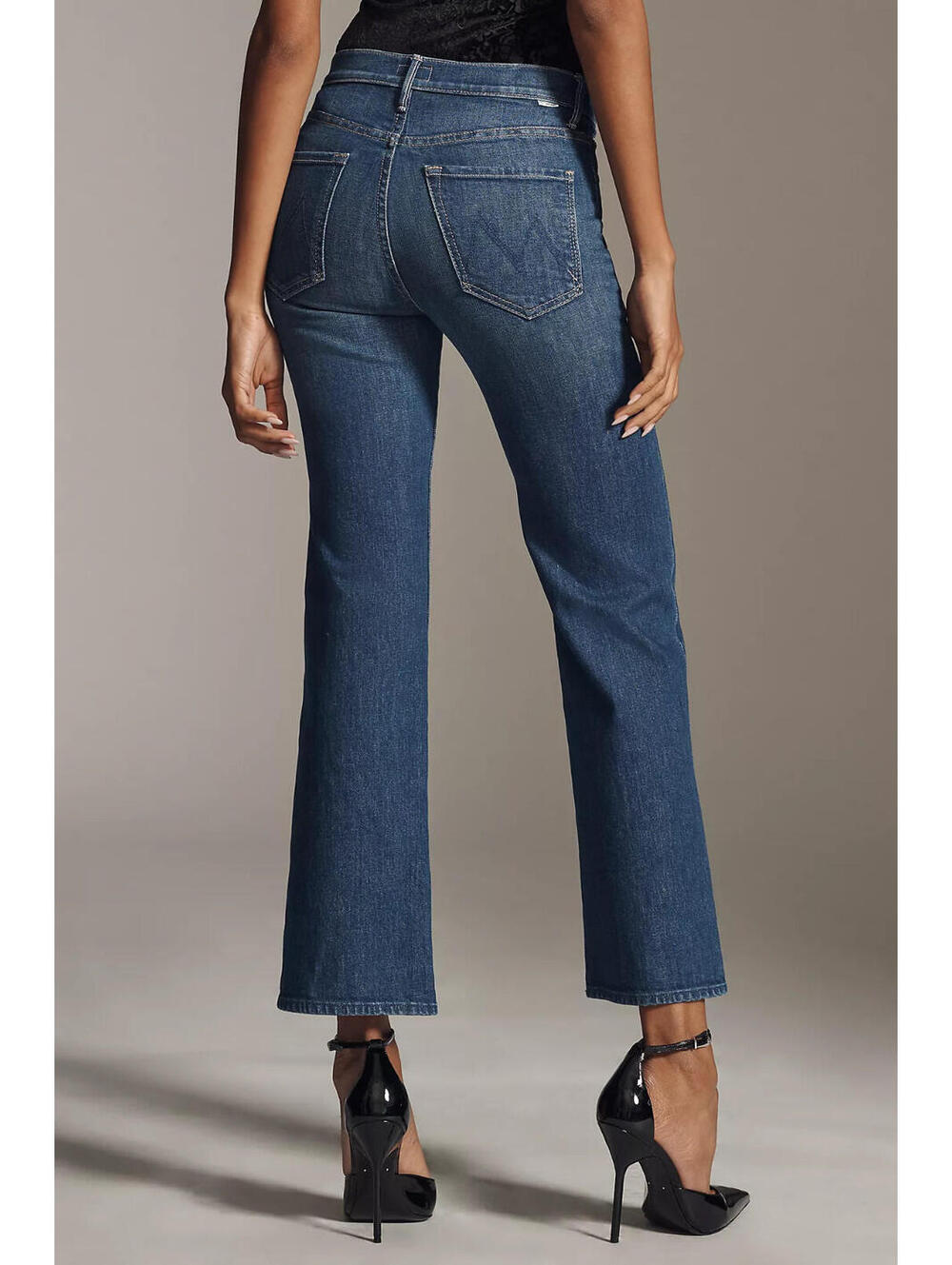 NEW MOTHER Denim Kick It Flood High Rise Ankle Jeans Length Size 31 $268